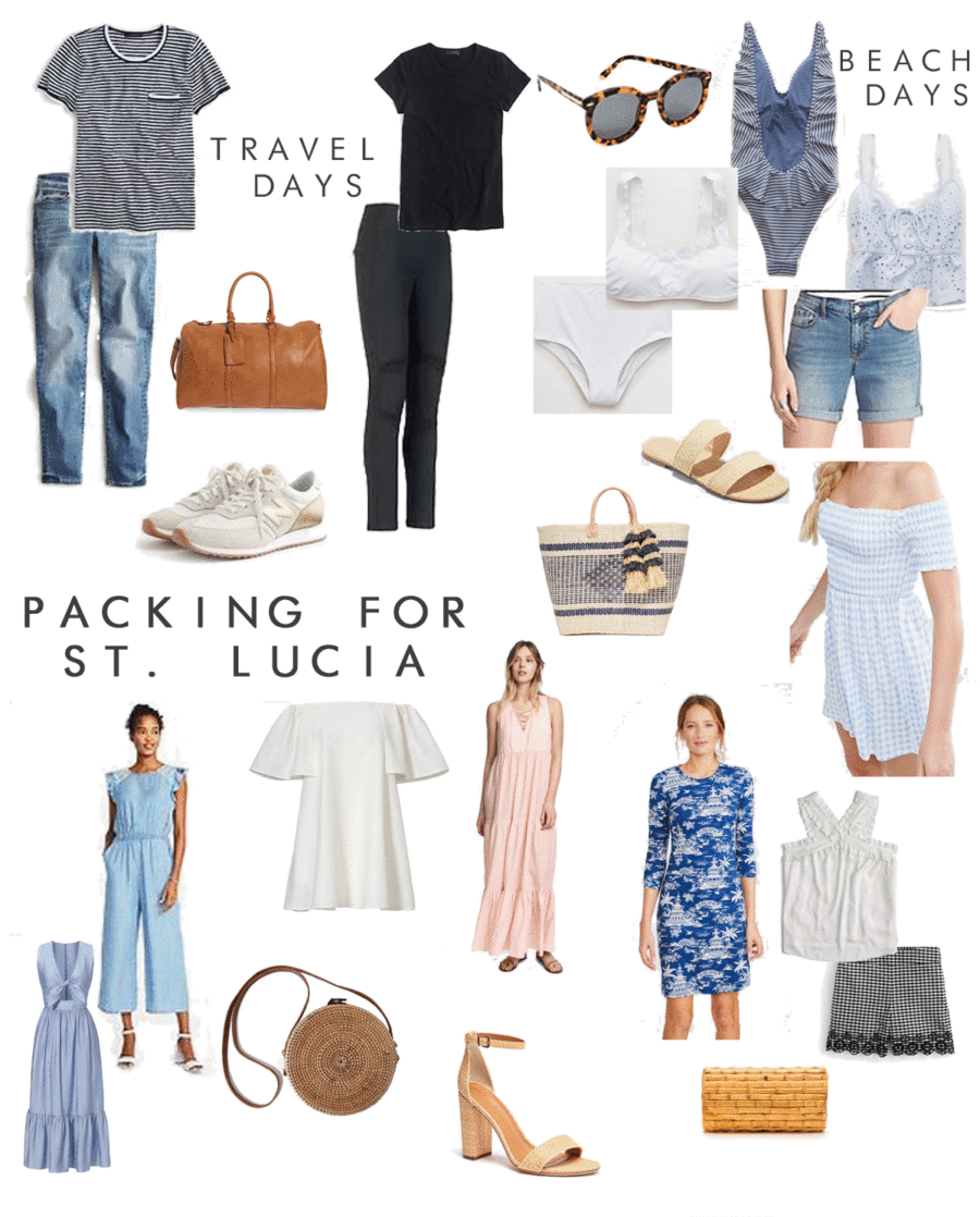 packing for st. lucia // beach vacation