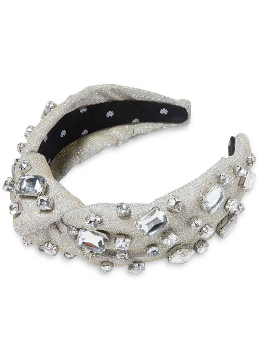 Lele Sadoughi New Year's Eve headband, silver embellished headband, sparkly women's headband, NYE headband
