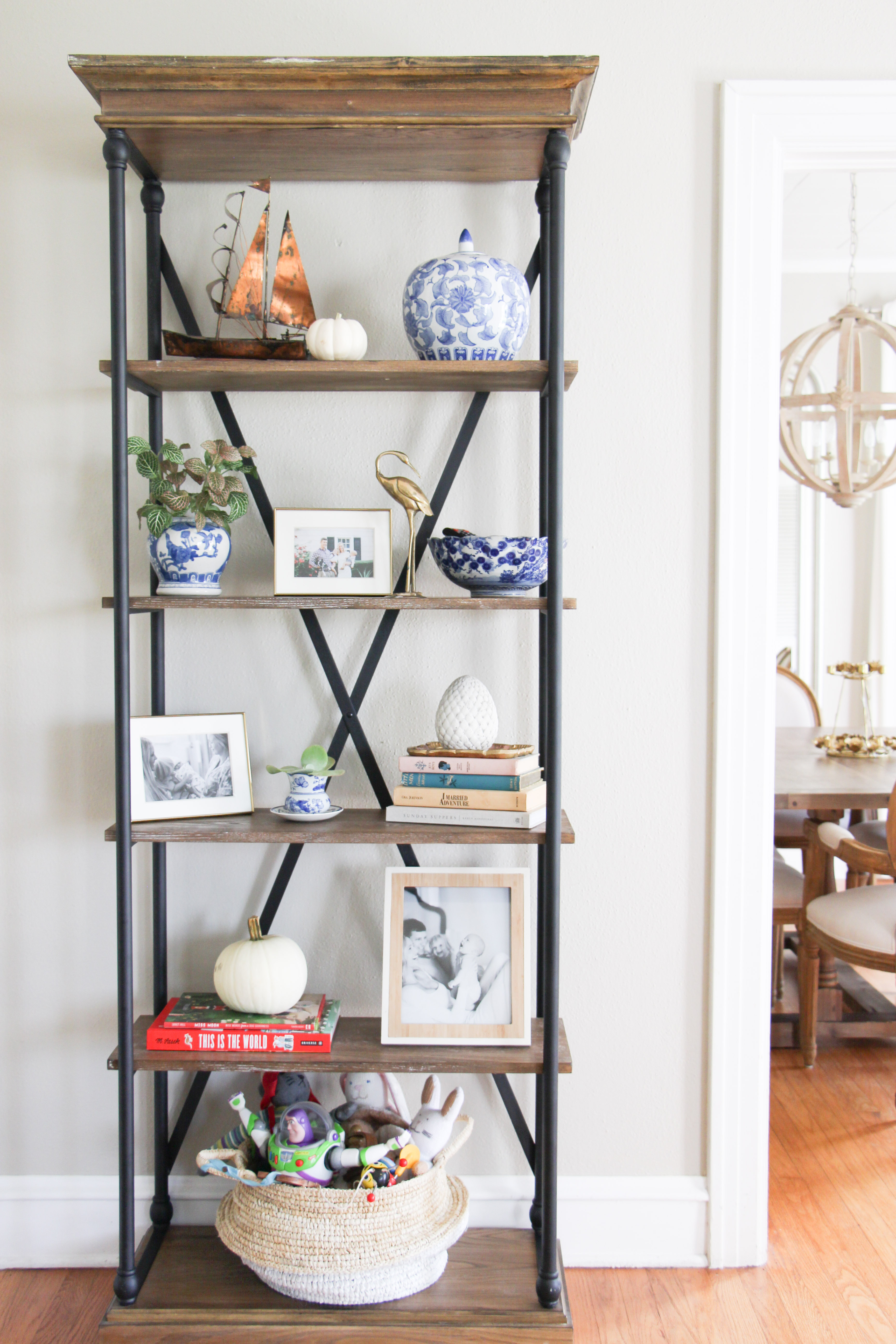 book shelf styling