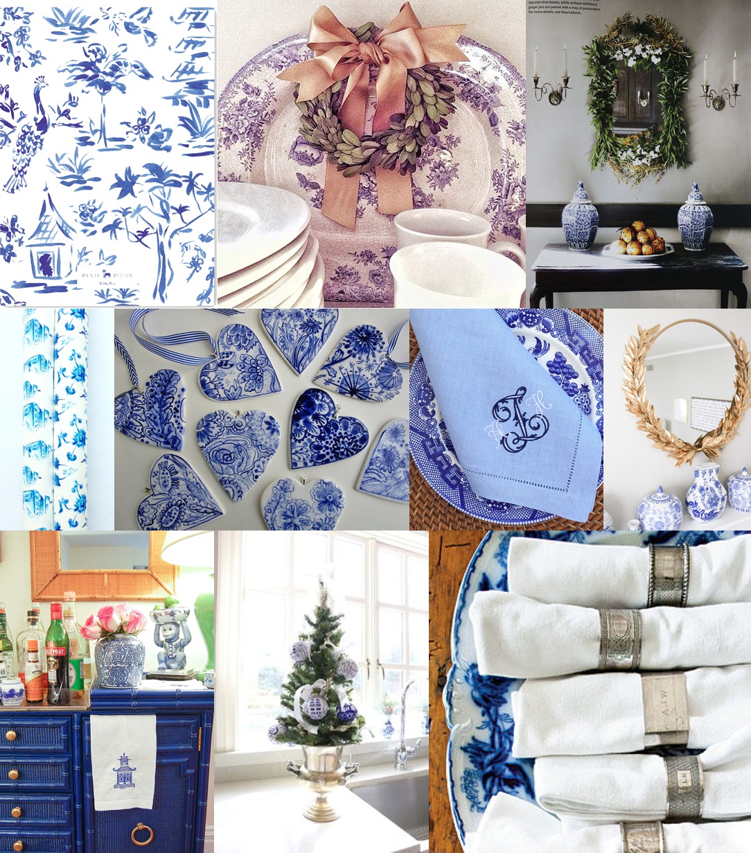 blue and white holiday decor inspiration
