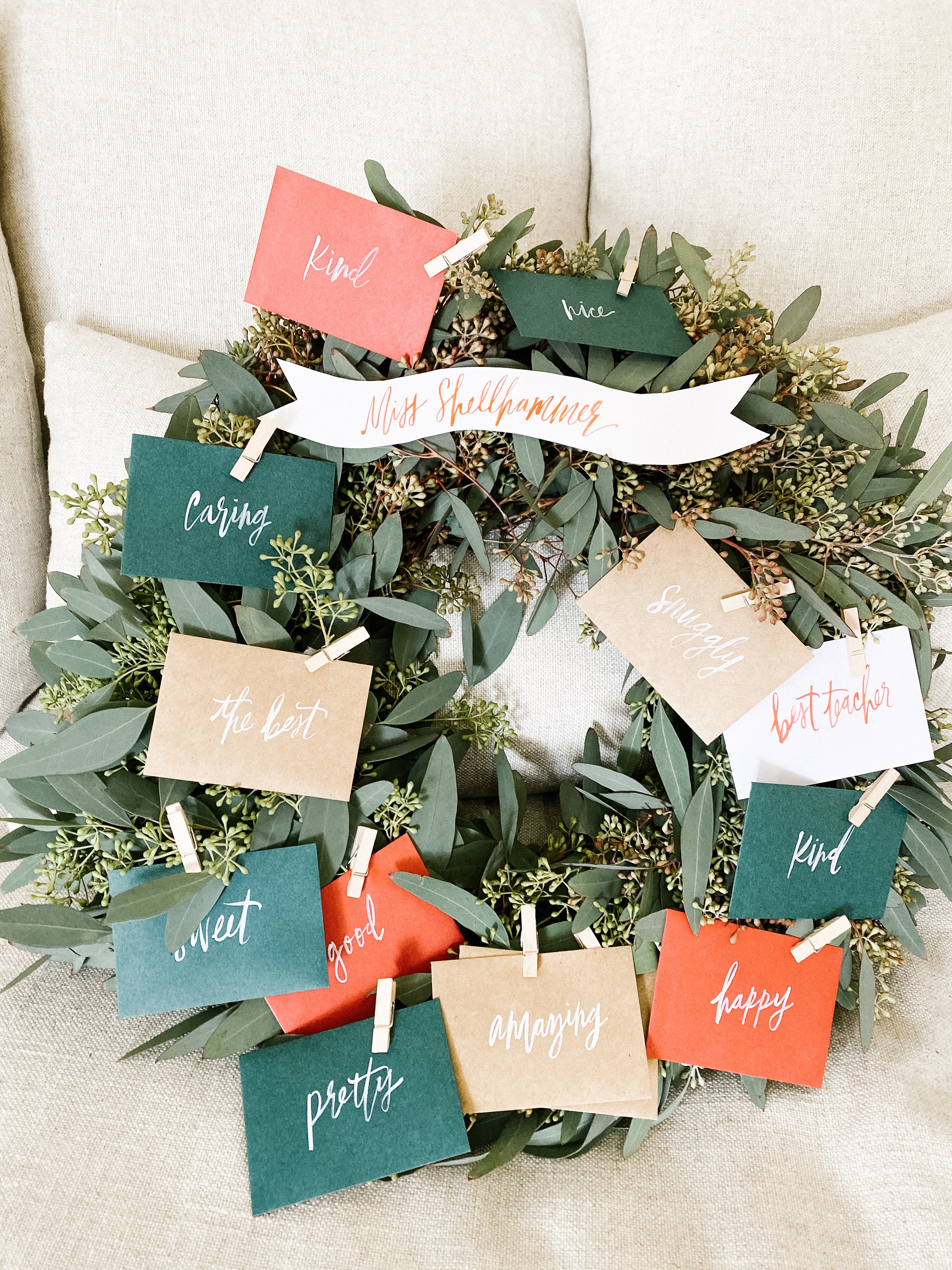 Classroom Gift Card Wreath - inclusive gift option