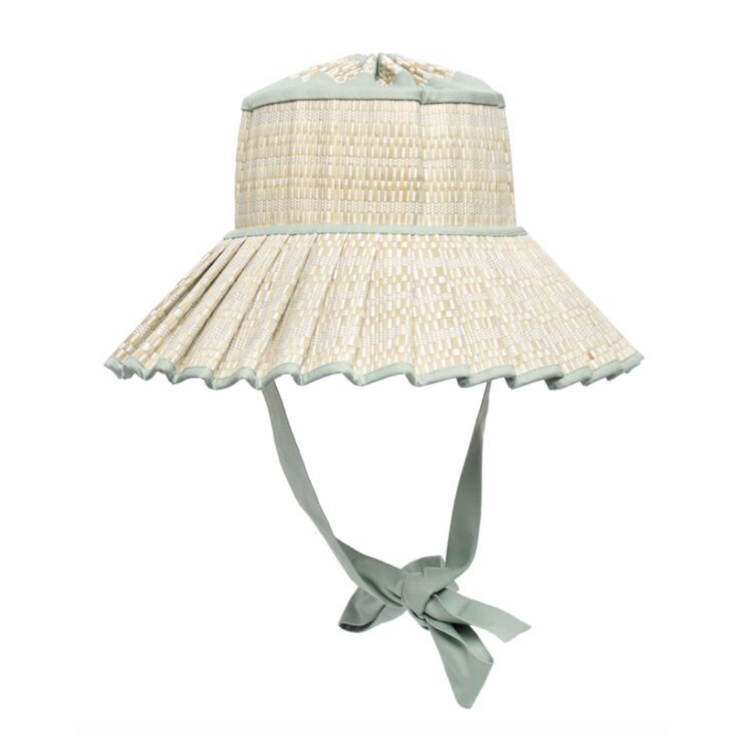 Lorna Murray green sun hat, lampshade hat