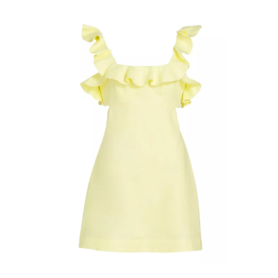 yellow mini dress, resort 2024 mini dress