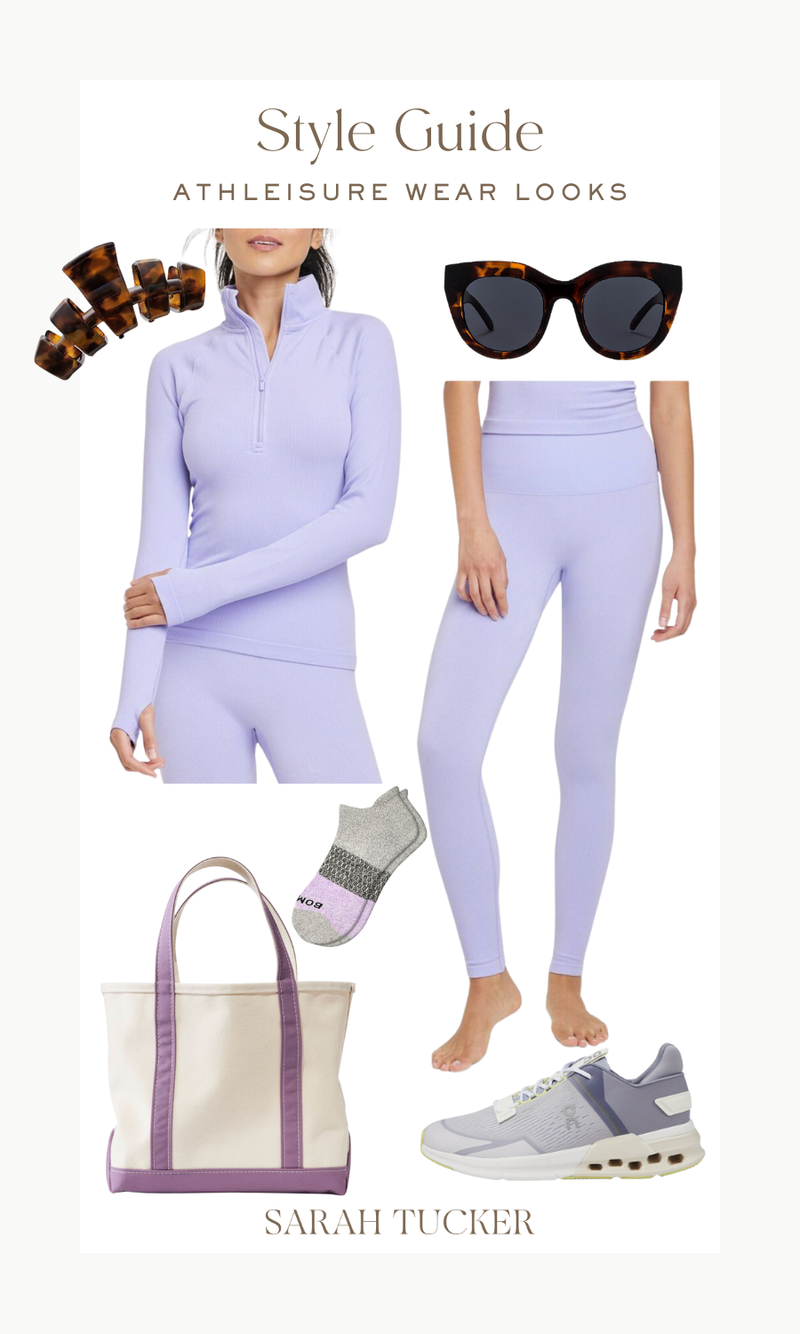 lavender activewear, lavender leggings, ribbed leggings, lavender pullover, purple leggings, purple pullover
