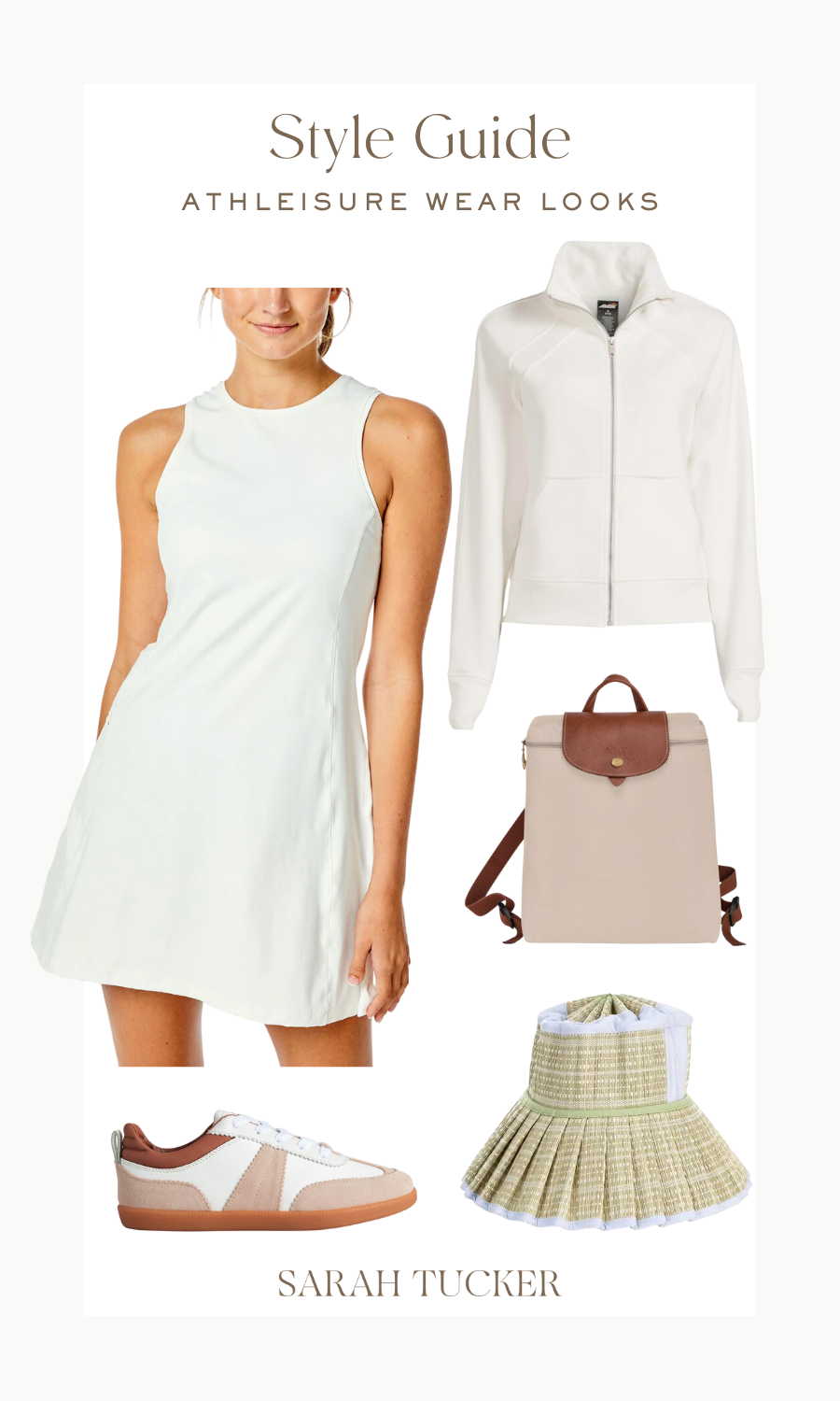 white tennis dress, Addison Bay tennis dress, neutral activewear, neutral athleisure wear