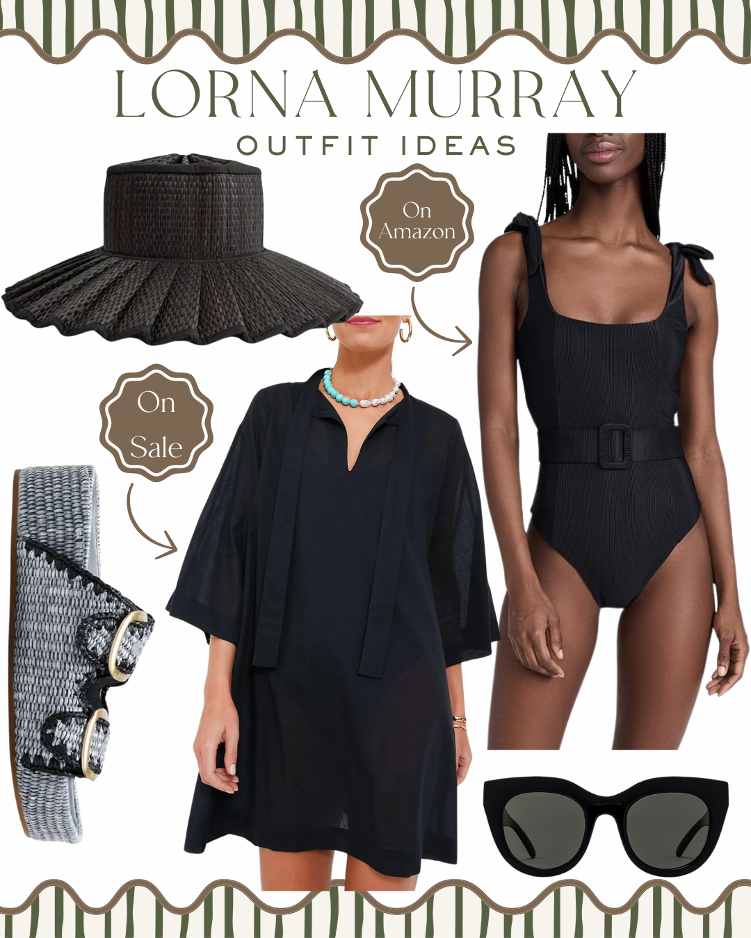 black poolside outfit, spring break outfit idea, black coverup, Amazon black swimsuit, all black beach outfit, Lorna Murray beach outfit