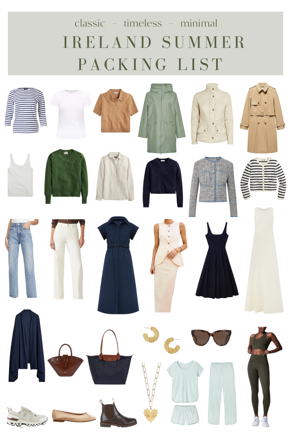 Ireland packing list, Ireland clothes packing, summer packing list for Ireland