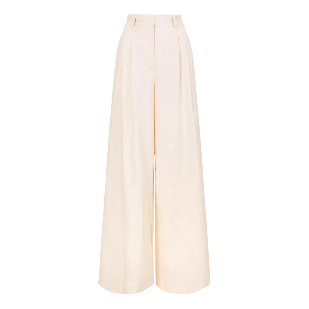 white wide leg trousers, ivory wide leg trousers, classic style women's trousers