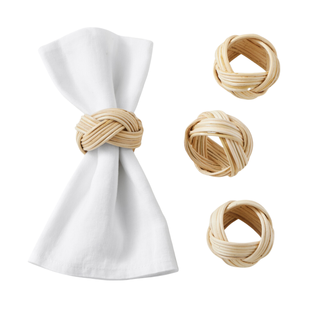 braided woven napkin rings, napkin rings for springtime table