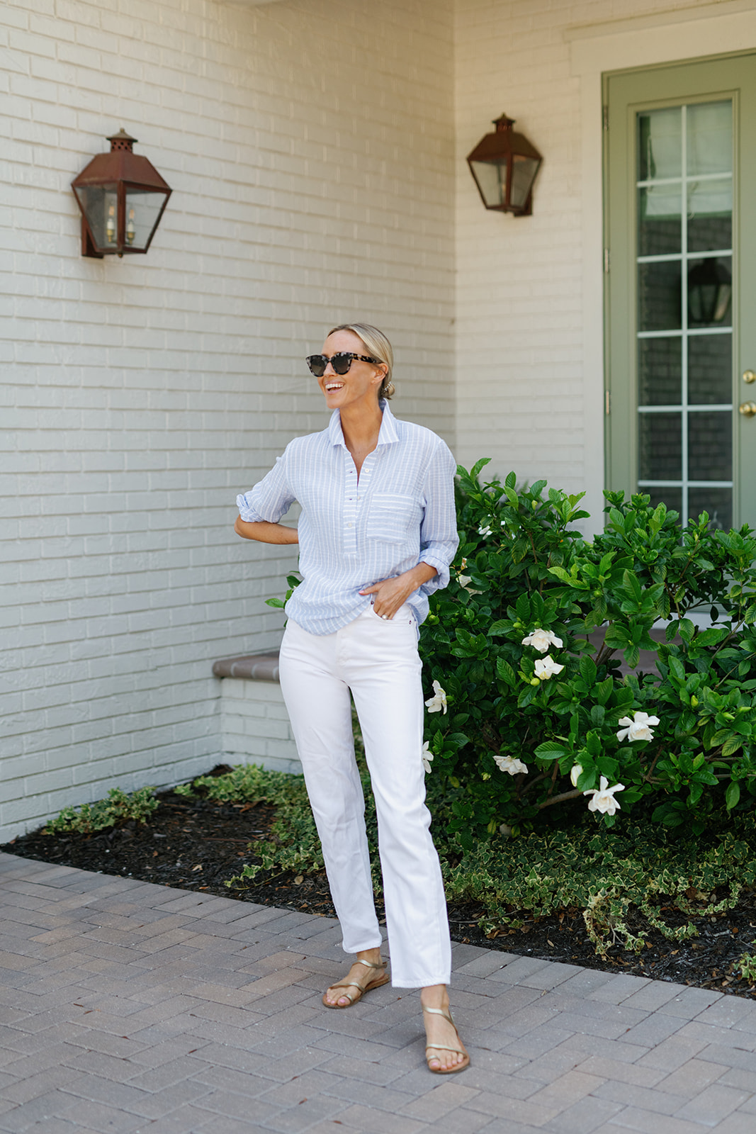 blue and white coastal look