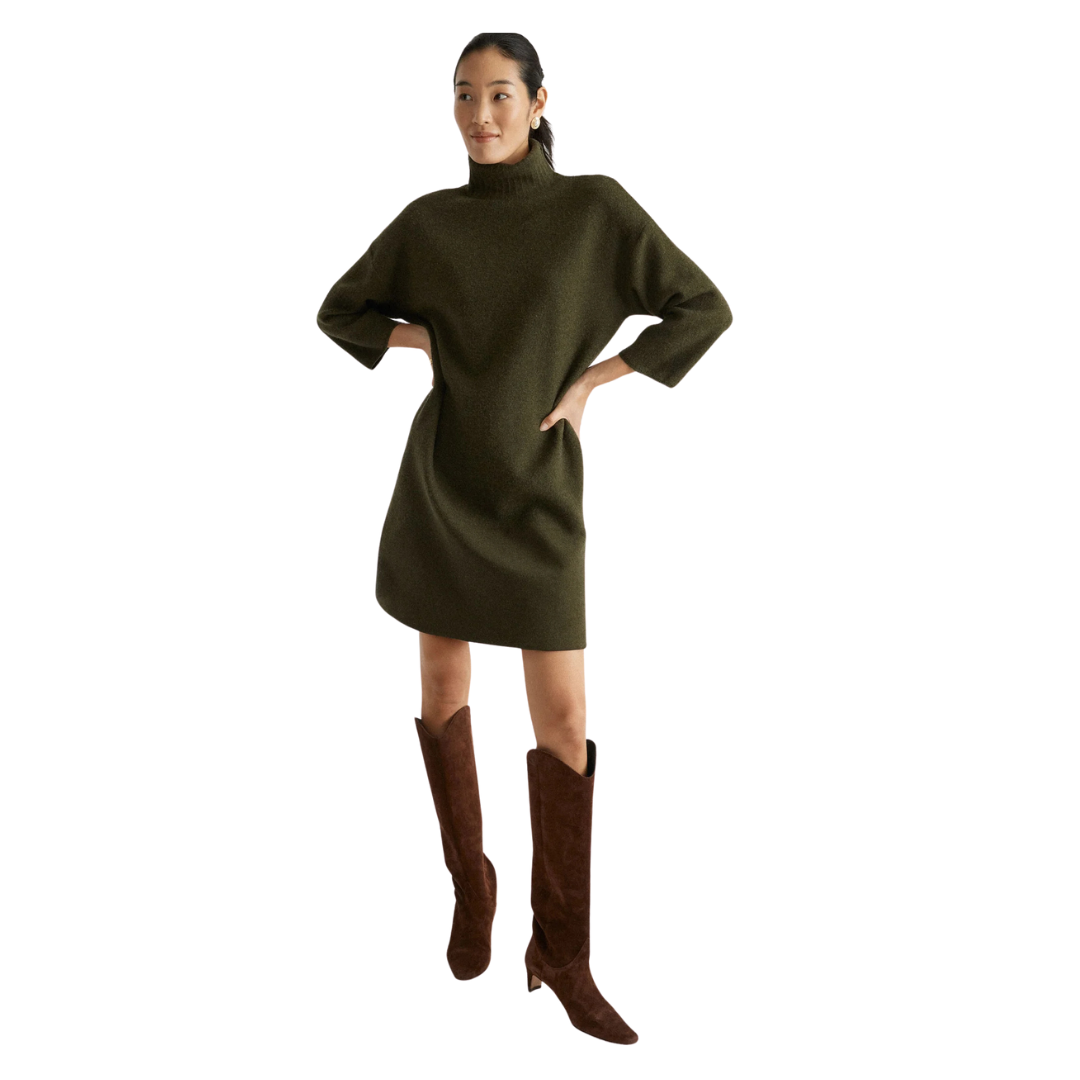 Tuckernuck Vivianne dress, olive green sweater dress