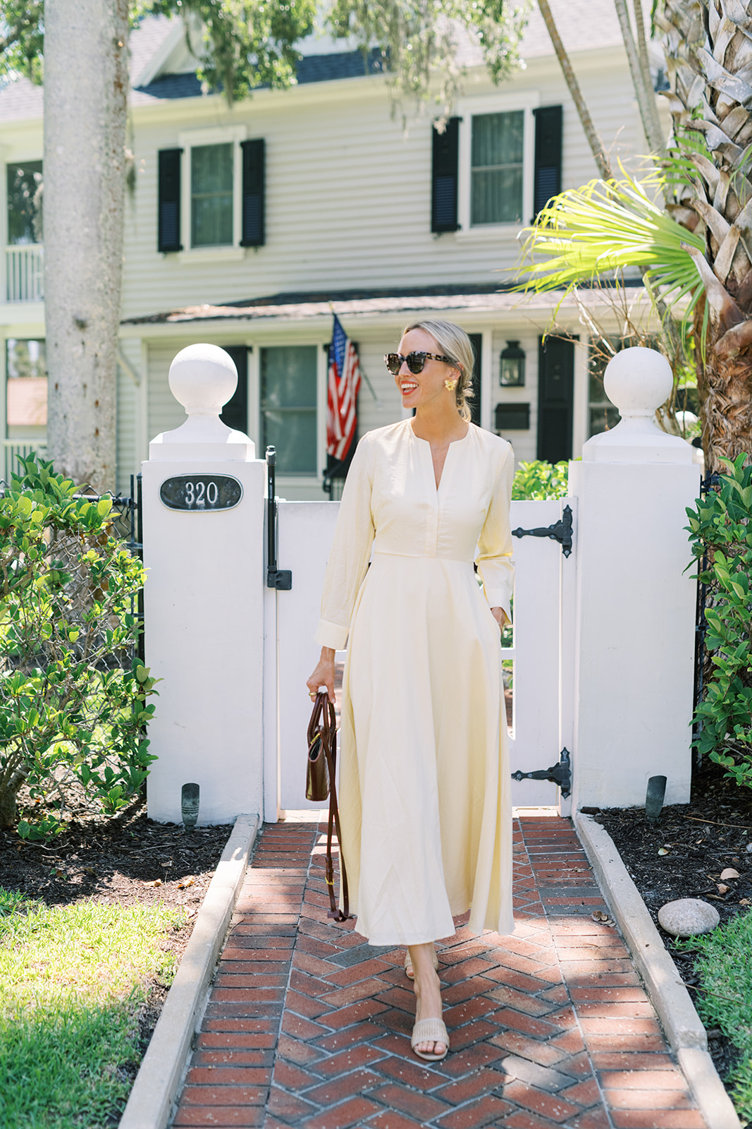 Tuckernuck yellow dress, Tuckernuck maxi dress, striped maxi dress